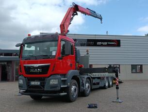 MAN TGS 35.360 8x2 - Fassi 23TM Kraan, Machine transporter, Oprijwagen, afsleepwagen 6.2T. lier TT 4849