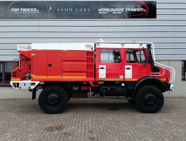 Unimog U 5000 Mercedes Benz -4x4 - (type 437.4) 4000 ltr -Lier, Winch -Feuerwehr Doppelkabine,Uberrollkafig - Camiva TT 4853