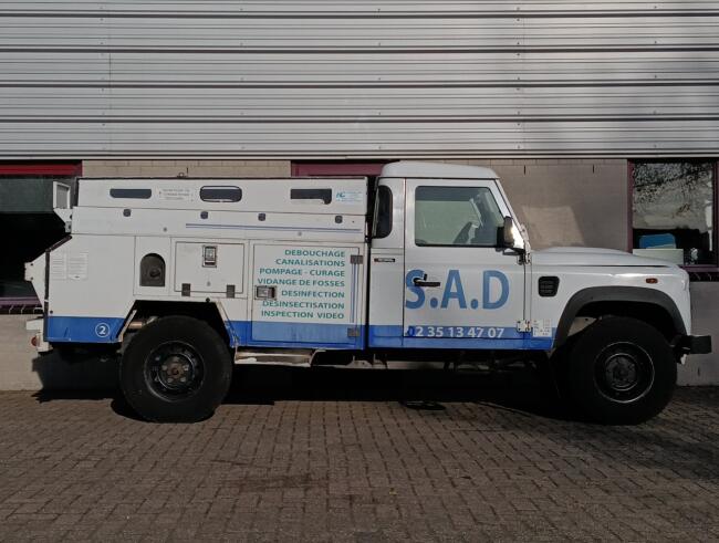 Land Rover Defender 130 4x4 -2.4 TD -Pickup, vacuüm, hogedruk pomp, Riool, zuigwagen TT 4880