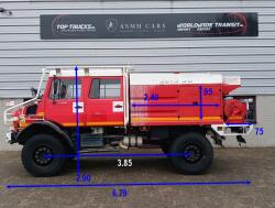 Unimog U 5000 Mercedes Benz -4x4 - (type 437.4) 4000 ltr -Lier, Winch -Feuerwehr Doppelkabine,Uberrollkafig - Camiva TT 4890